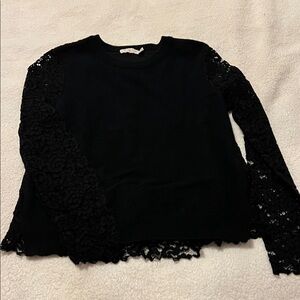 Tory Burch Merino Peplum Lace Sweater